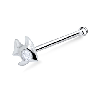 Fish Silver Bone Nose Stud NSKD-78